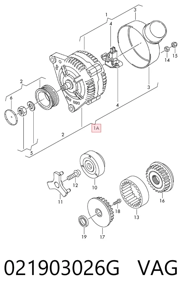 Alternador 021903026G VAG