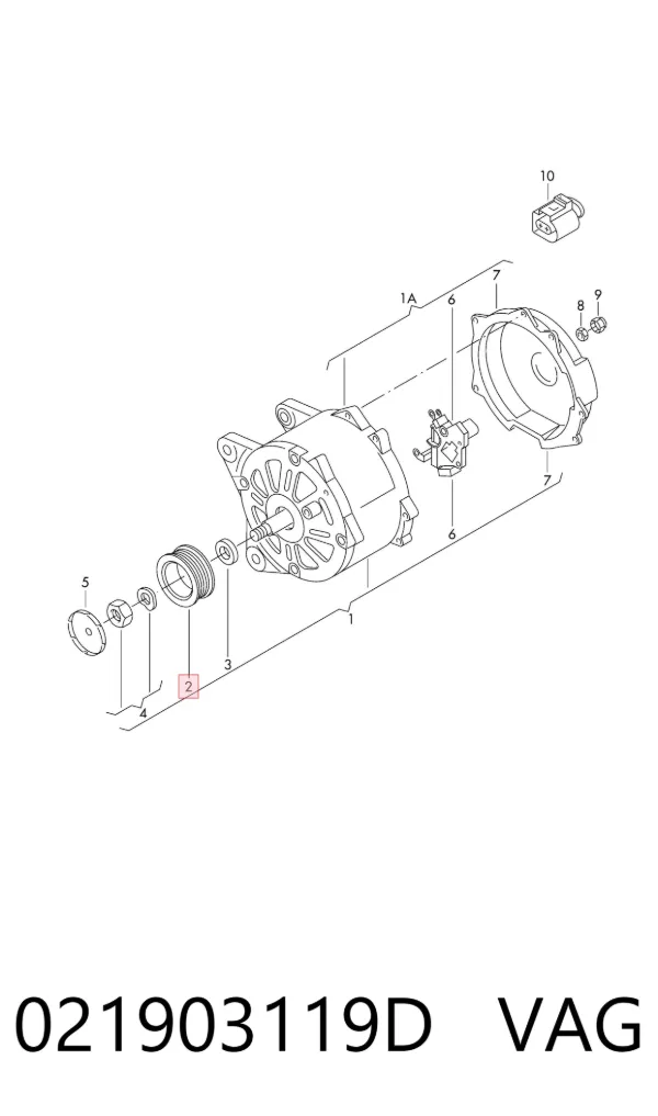Polea alternador 021903119D VAG