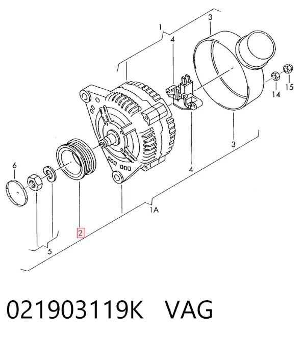 Polea alternador 021903119K VAG