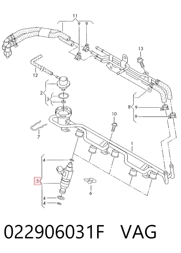 Inyector 022906031F VAG