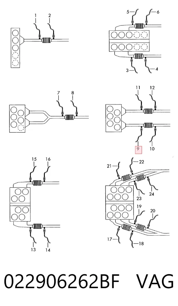 Sonda lambda, sensor de oxígeno antes del catalizador izquierdo 022906262BF VAG
