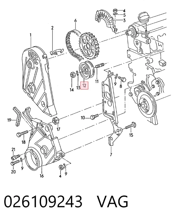 Tensor correa distribución 026109243 VAG