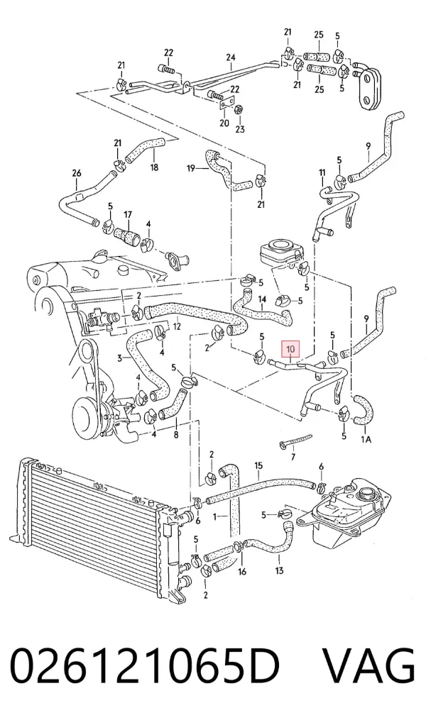 Manguera radiador 026121065D VAG