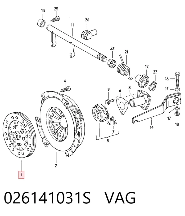 Disco de embrague 026141031S VAG