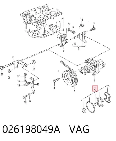 Juego de reparación de bomba de dirección hidráulica VAG 026198049A