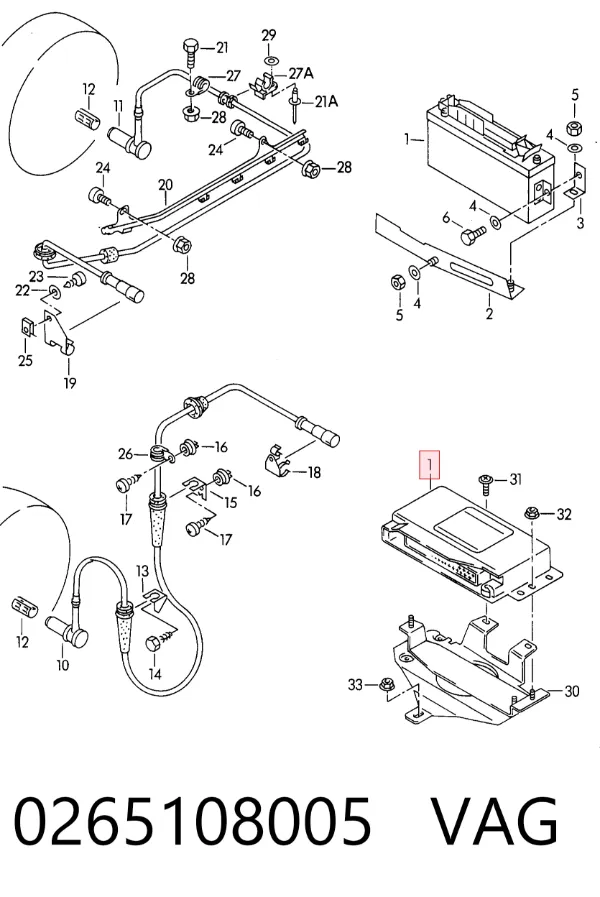 Módulo de control ABS 0265108005 VAG