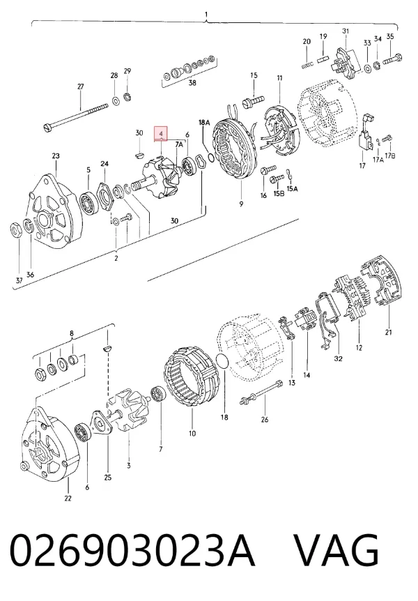Alternador 026903023A VAG