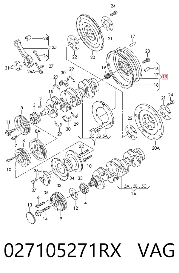 Volante motor 027105271RX VAG