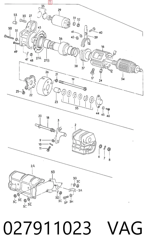 Motor de arranque 027911023 VAG