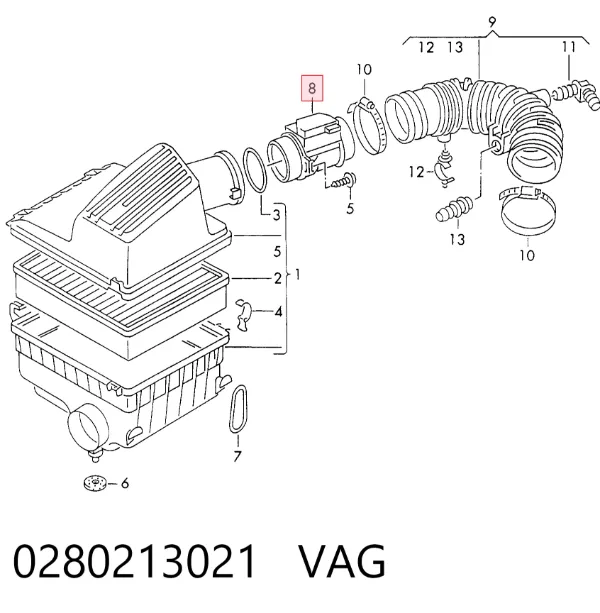 Caudalímetro 0280213021 VAG