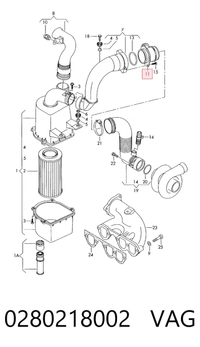 Sensor de flujo de masa de aire VAG 0280218002