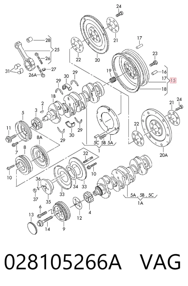 Volante motor 028105266A VAG