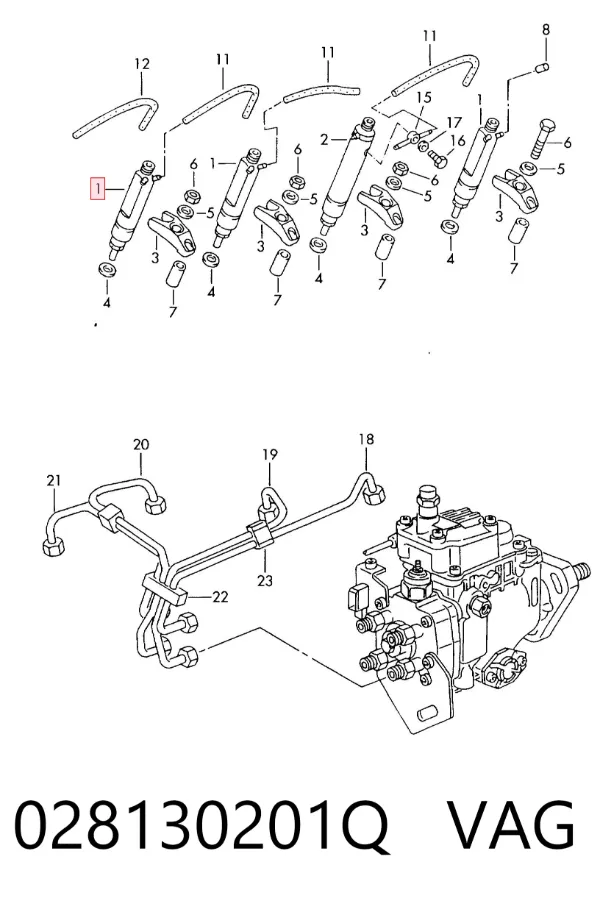 Inyector 028130201Q VAG