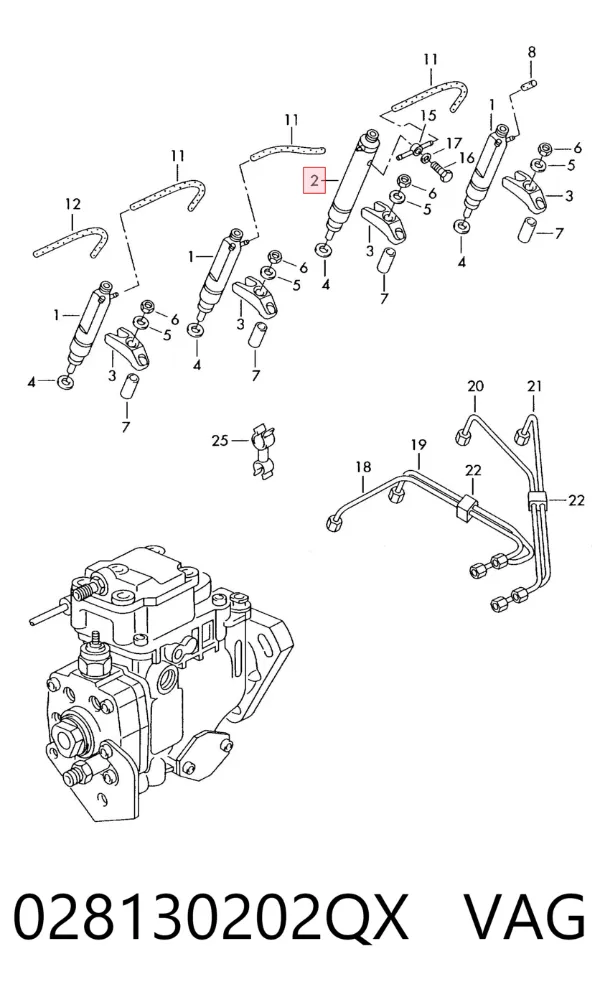 Inyector 028130202QX VAG