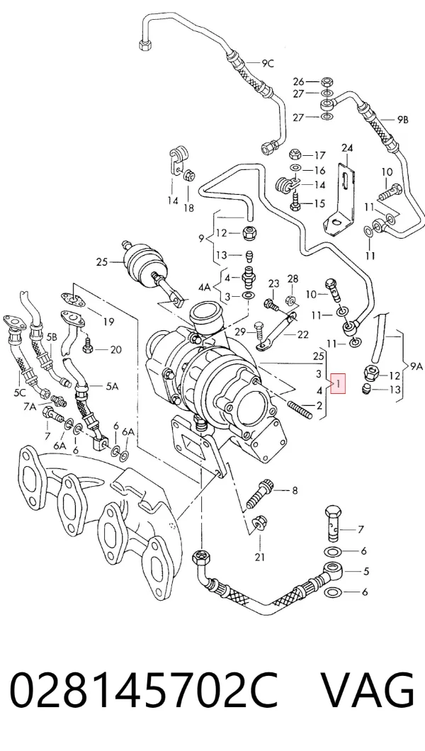 Turbocompresor 028145702C VAG