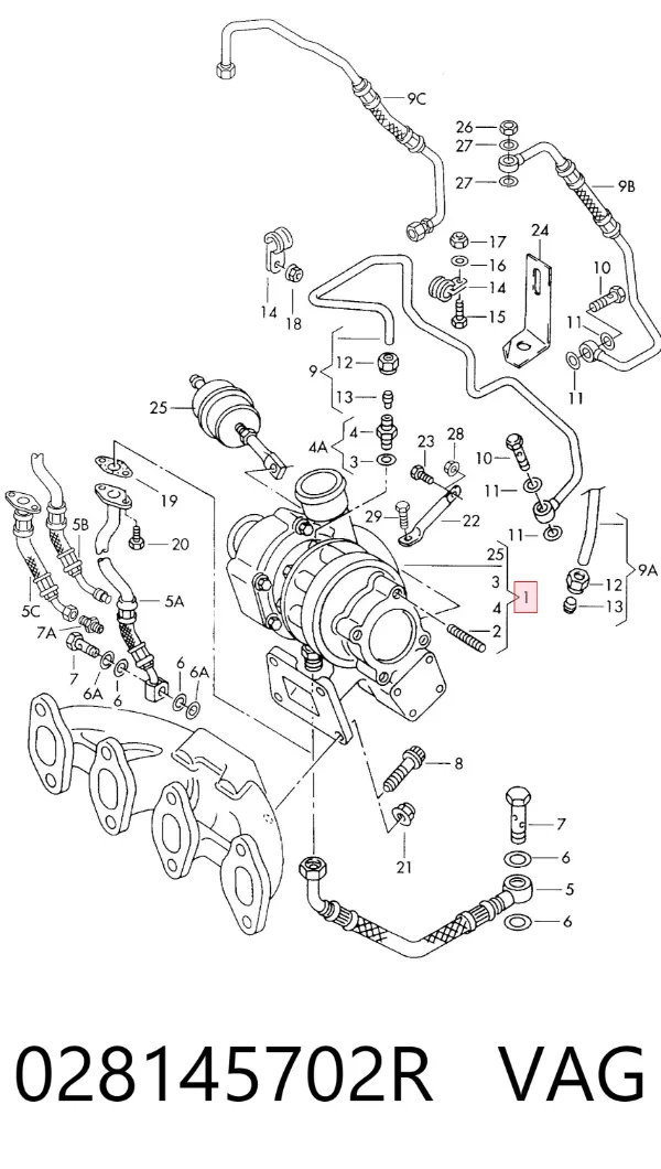 Turbocompresor 028145702R VAG