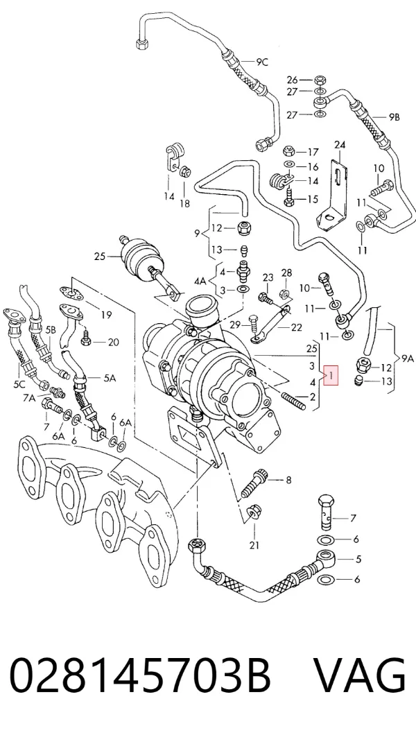 Turbocompresor 028145703B VAG