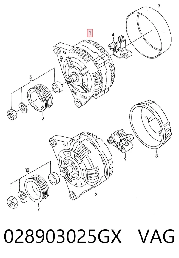 Alternador 028903025GX VAG