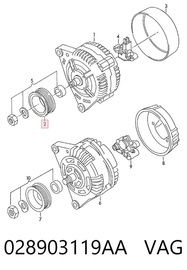 Polea alternador 028903119AA VAG