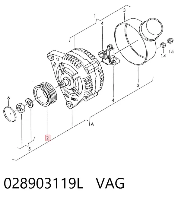 Polea alternador 028903119L VAG