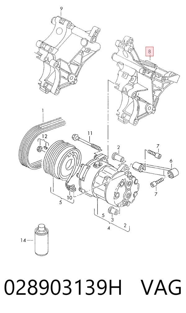 Soporte del alternador 028903139H VAG