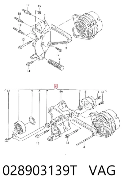 Soporte del alternador VAG 028903139T