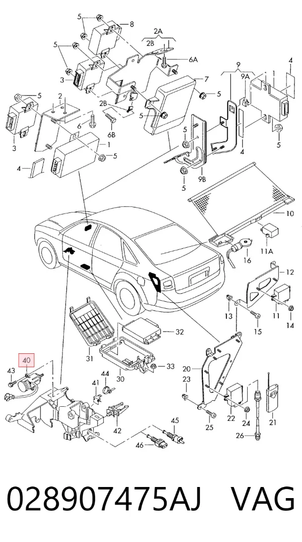 Sensor de posición del pedal del acelerador 028907475AJ VAG