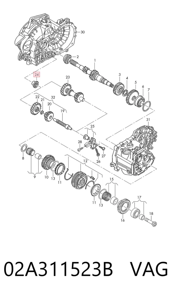 Rodamiento caja de cambios 02A311523B VAG