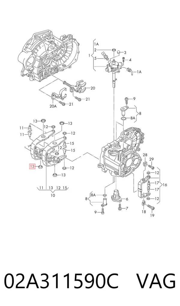 Rodamiento caja de cambios 02A311590C VAG
