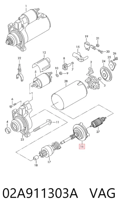 Reductor de arranque VAG 02A911303A