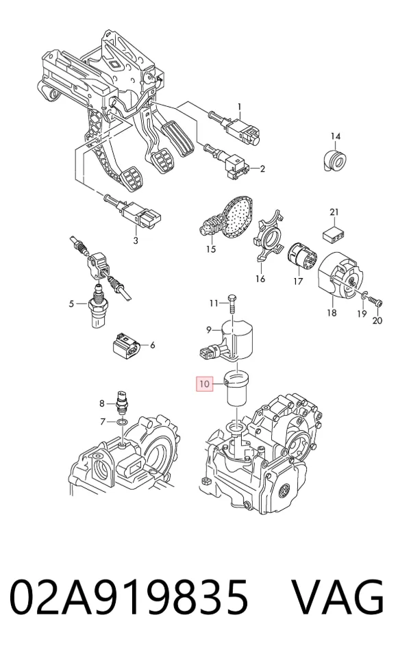 Sensor de marcha atrás 02A919835 VAG