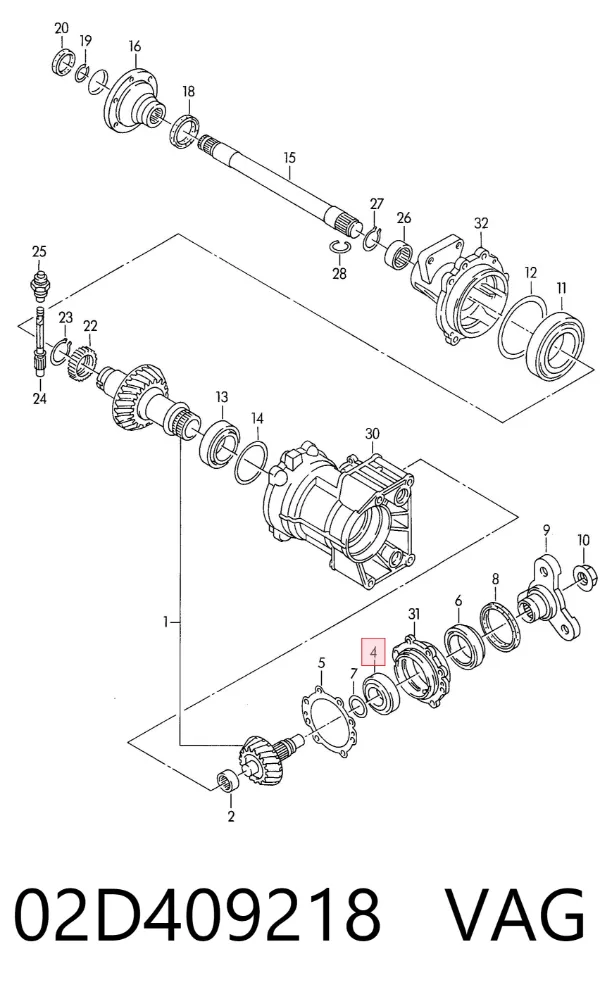 Cojinete de rueda delantero 02D409218 VAG