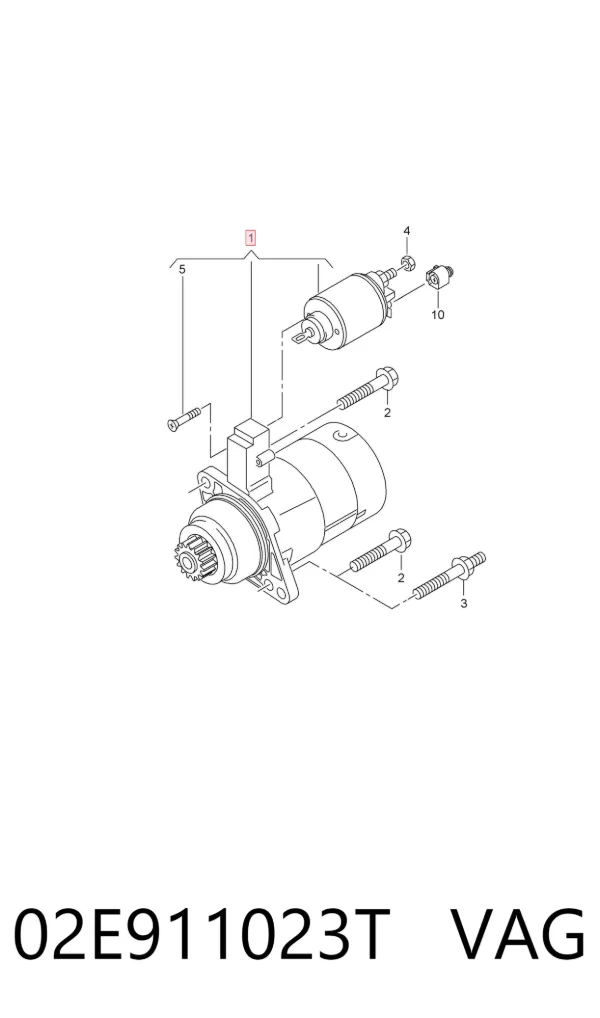 Motor de arranque 02E911023T VAG