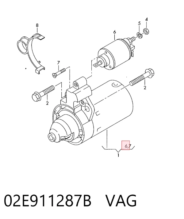Solenoide de arranque 02E911287B VAG