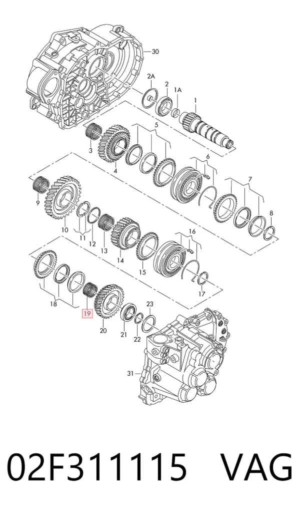 Rodamiento caja de cambios 02F311115 VAG