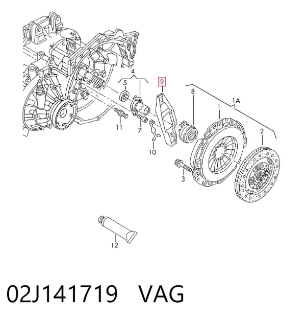Horquilla de embrague 02J141719 VAG