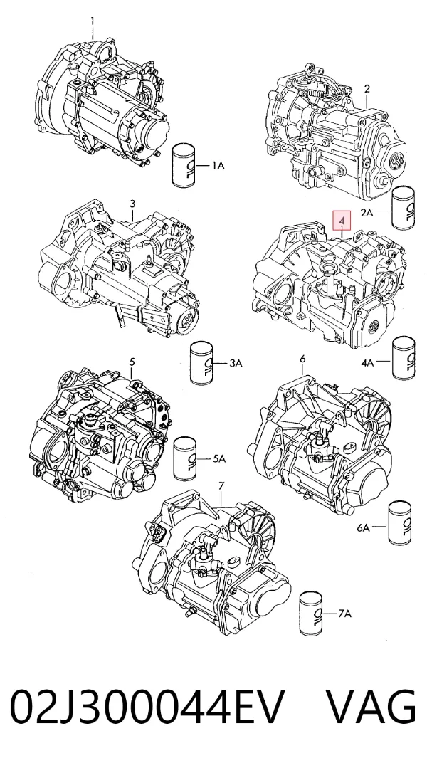 Caja de cambios 02J300044EV VAG