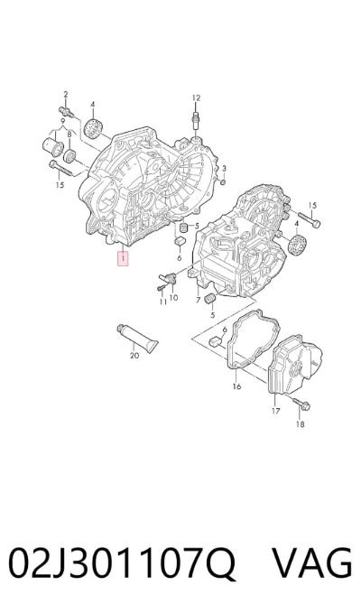 Cárter de embrague VAG 02J301107Q