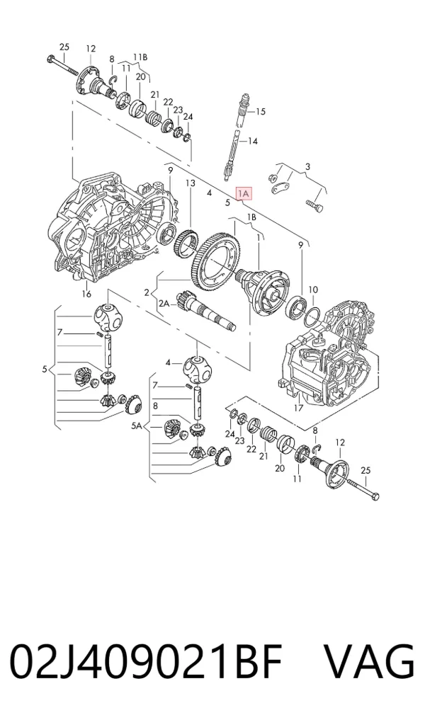 Diferencial delantero 02J409021BF VAG