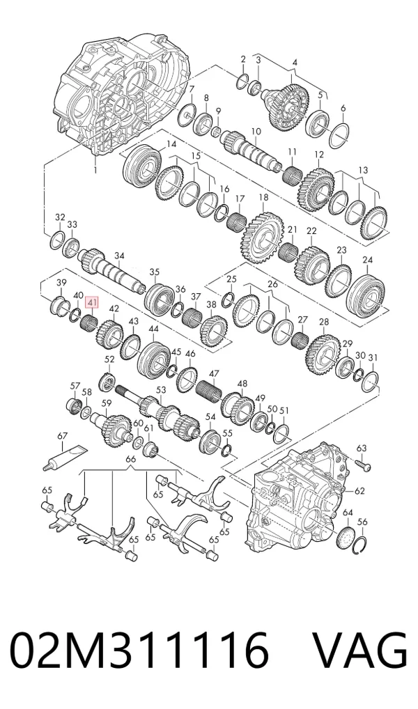 Rodamiento caja de cambios 02M311116 VAG