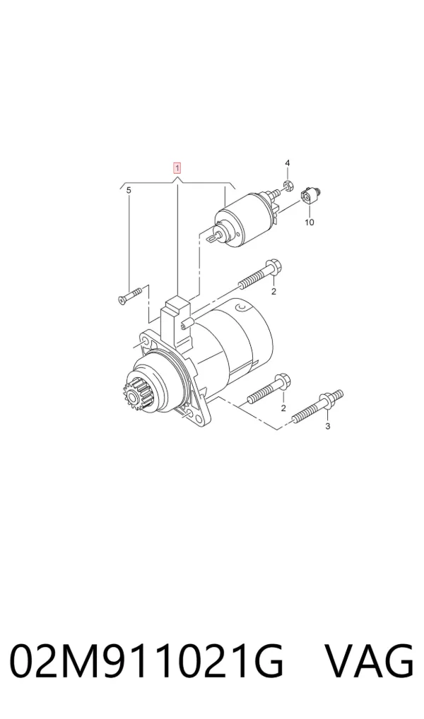 Motor de arranque 02M911021G VAG