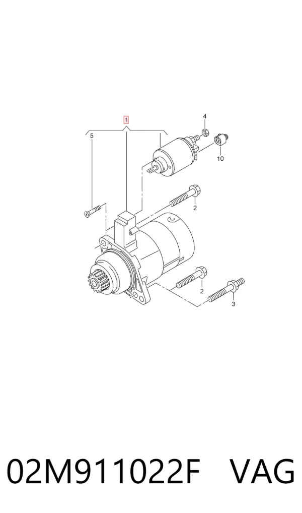 Motor de arranque 02M911022F VAG