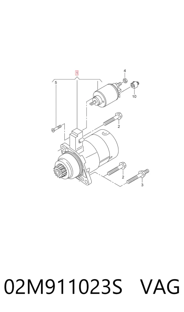 Motor de arranque 02M911023S VAG