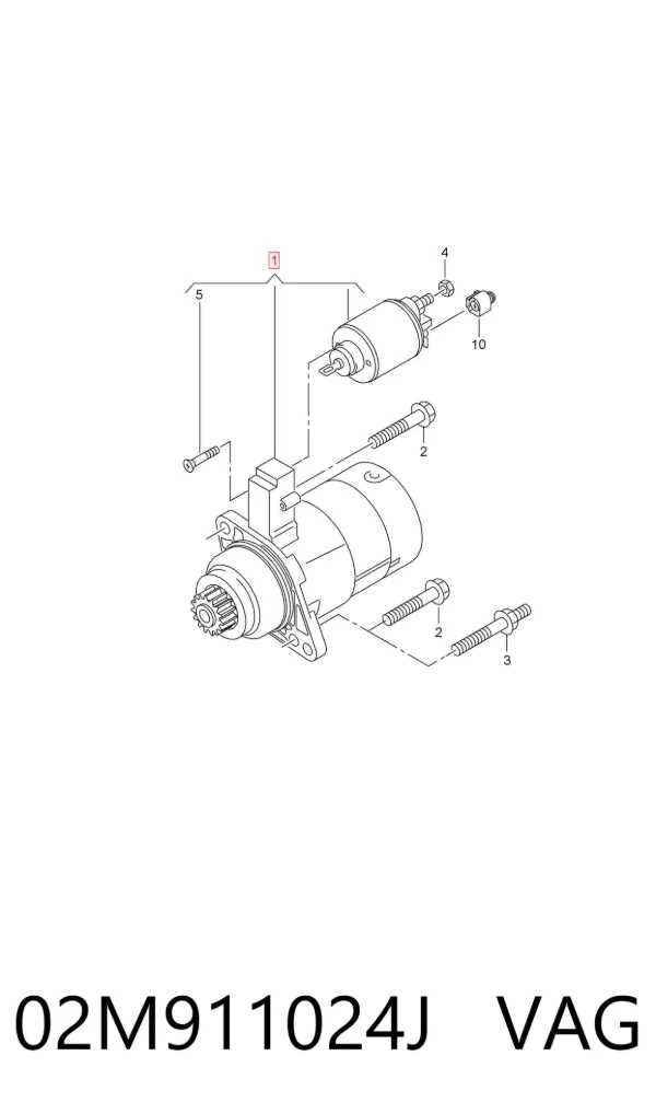 Motor de arranque 02M911024J VAG
