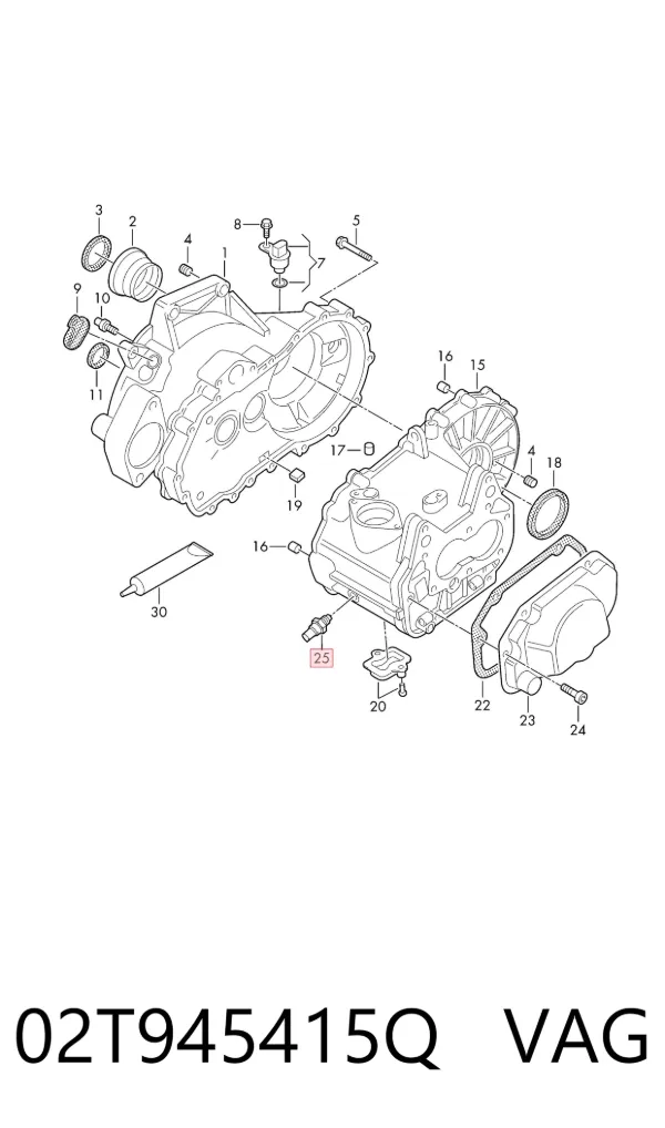 Sensor de marcha atrás 02T945415Q VAG