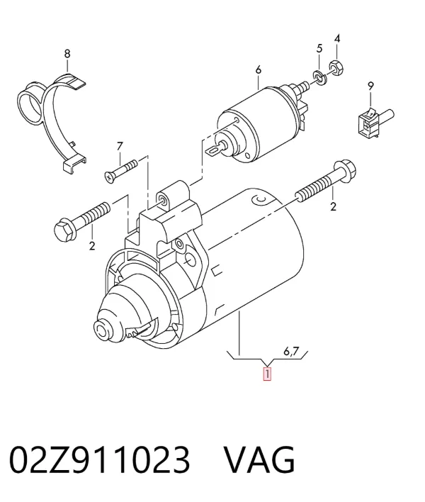 Motor de arranque 02Z911023 VAG