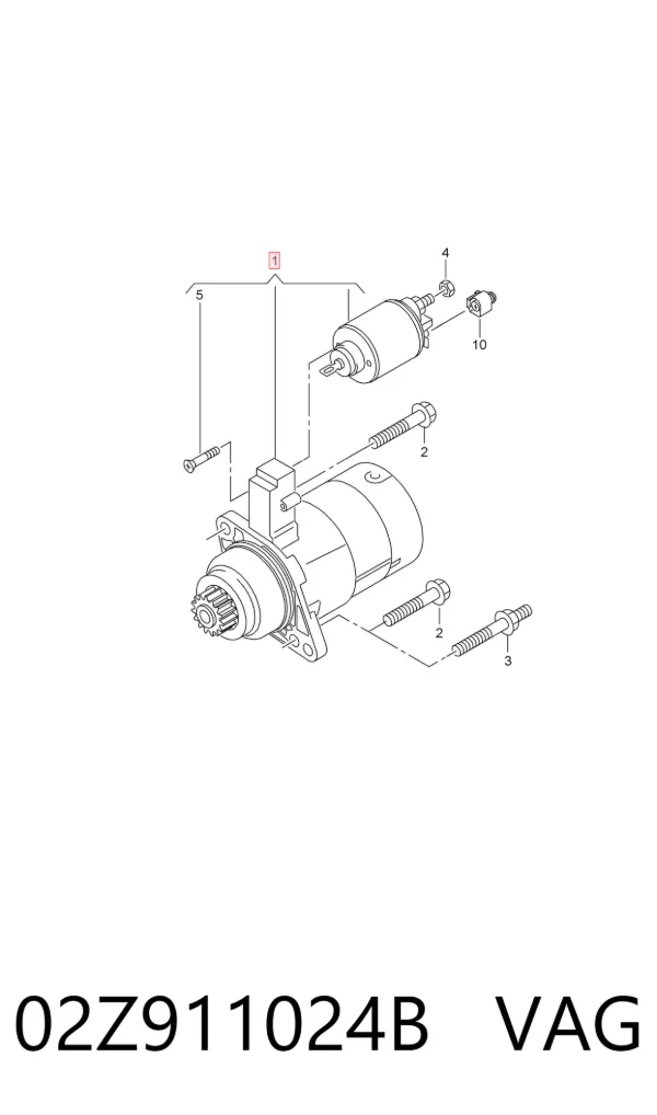 Motor de arranque 02Z911024B VAG