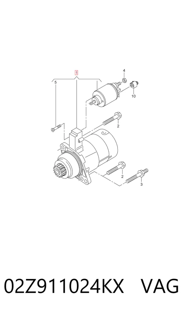 Motor de arranque 02Z911024KX VAG
