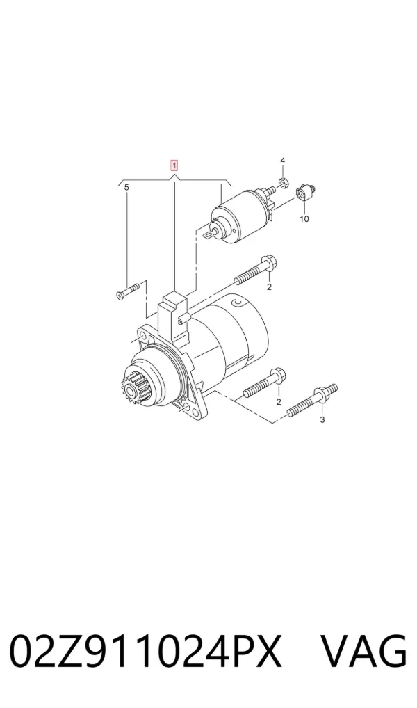 Motor de arranque 02Z911024PX VAG