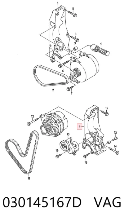 Soporte del alternador VAG 030145167D
